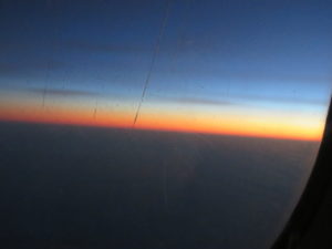 Sunrise from flight